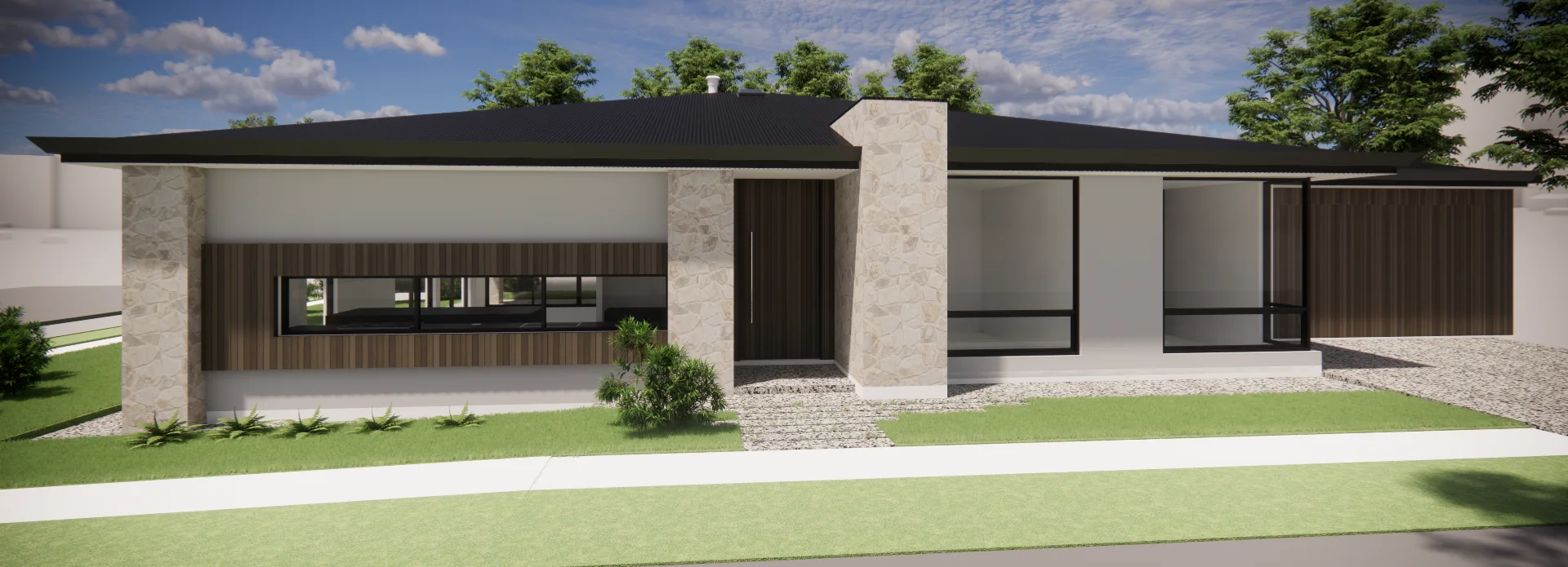 Alternate front view of the Kensington Gardens residence