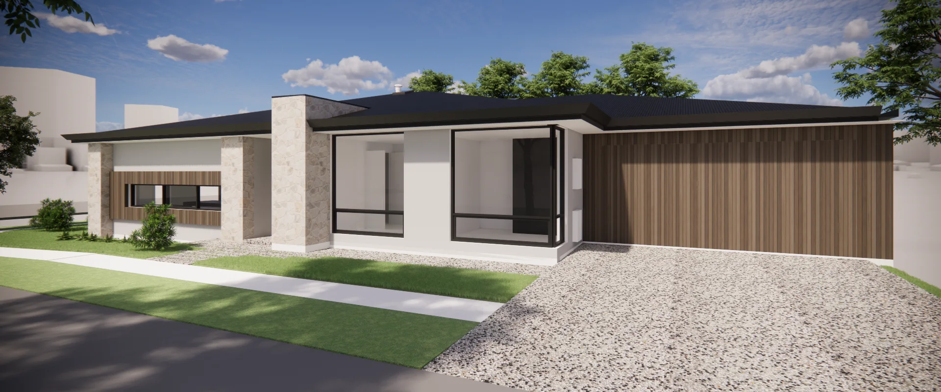 Front exterior design for the Kensington Gardens residence