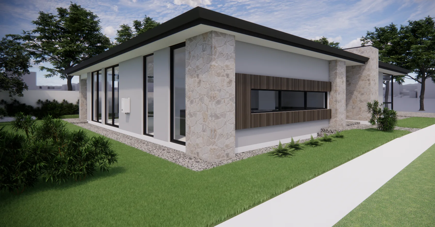 Second side view of the Kensington Gardens residence