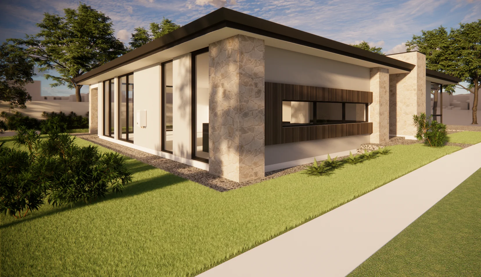 Side view of the Kensington Gardens residence