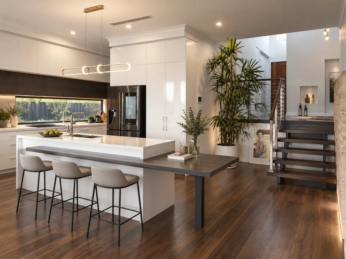 Kitchen and living area at Woodforde